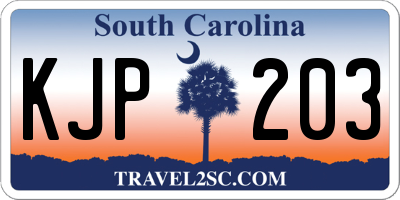 SC license plate KJP203