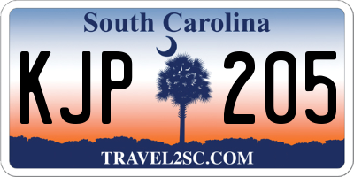 SC license plate KJP205