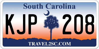 SC license plate KJP208