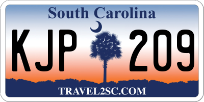 SC license plate KJP209