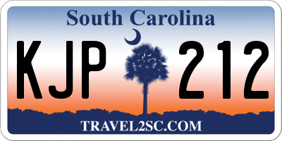 SC license plate KJP212