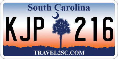 SC license plate KJP216