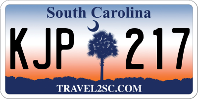 SC license plate KJP217