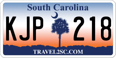 SC license plate KJP218