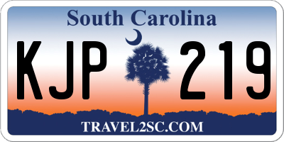 SC license plate KJP219