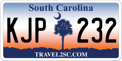 SC license plate KJP232