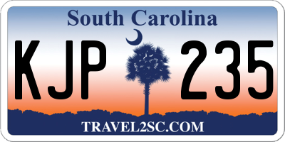 SC license plate KJP235