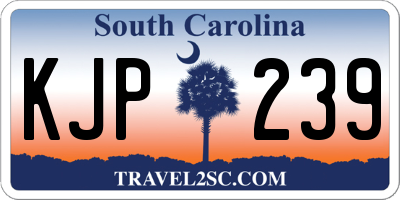 SC license plate KJP239