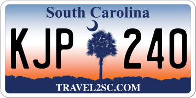 SC license plate KJP240