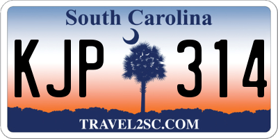 SC license plate KJP314