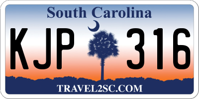 SC license plate KJP316
