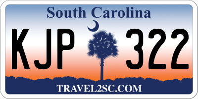 SC license plate KJP322