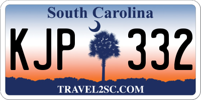 SC license plate KJP332