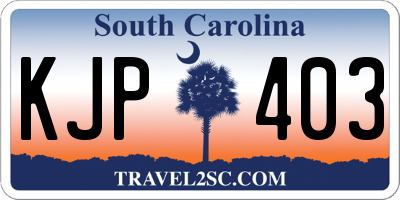 SC license plate KJP403