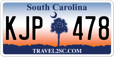 SC license plate KJP478