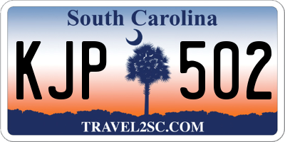 SC license plate KJP502