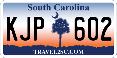 SC license plate KJP602
