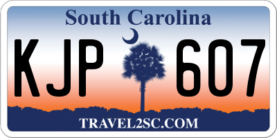 SC license plate KJP607