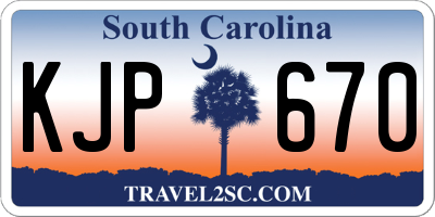 SC license plate KJP670