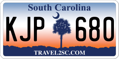 SC license plate KJP680