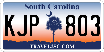 SC license plate KJP803