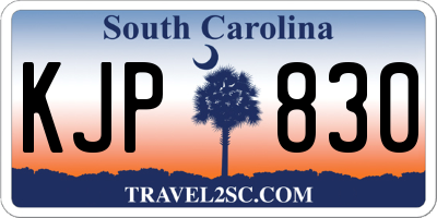 SC license plate KJP830