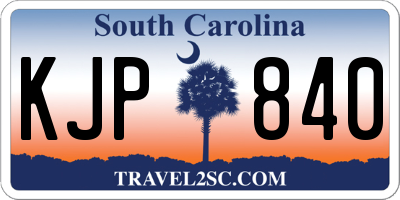 SC license plate KJP840