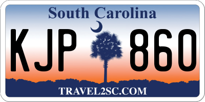 SC license plate KJP860