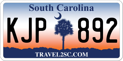 SC license plate KJP892