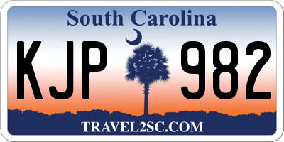 SC license plate KJP982