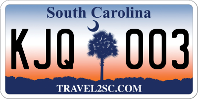 SC license plate KJQ003