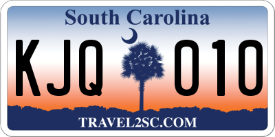 SC license plate KJQ010