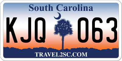 SC license plate KJQ063