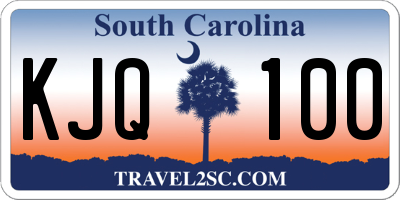 SC license plate KJQ100