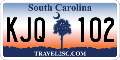 SC license plate KJQ102