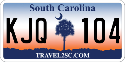 SC license plate KJQ104