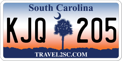 SC license plate KJQ205