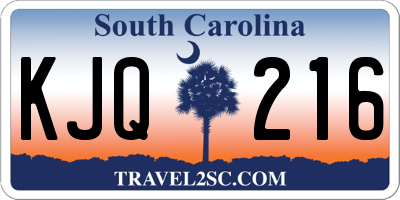 SC license plate KJQ216