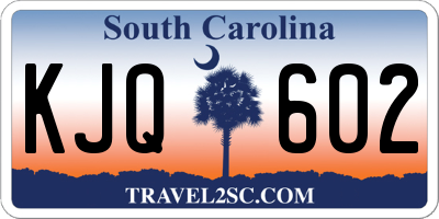 SC license plate KJQ602