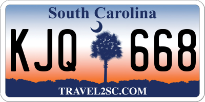 SC license plate KJQ668