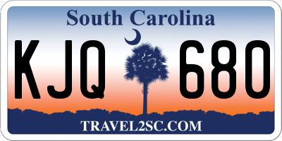 SC license plate KJQ680