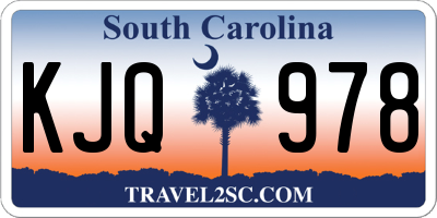 SC license plate KJQ978