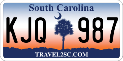 SC license plate KJQ987