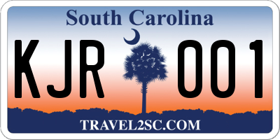 SC license plate KJR001