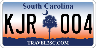 SC license plate KJR004