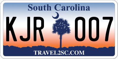 SC license plate KJR007