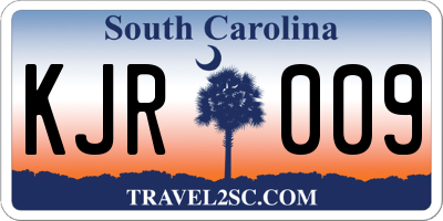 SC license plate KJR009