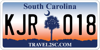 SC license plate KJR018