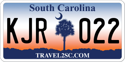 SC license plate KJR022