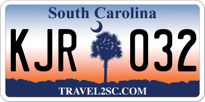 SC license plate KJR032